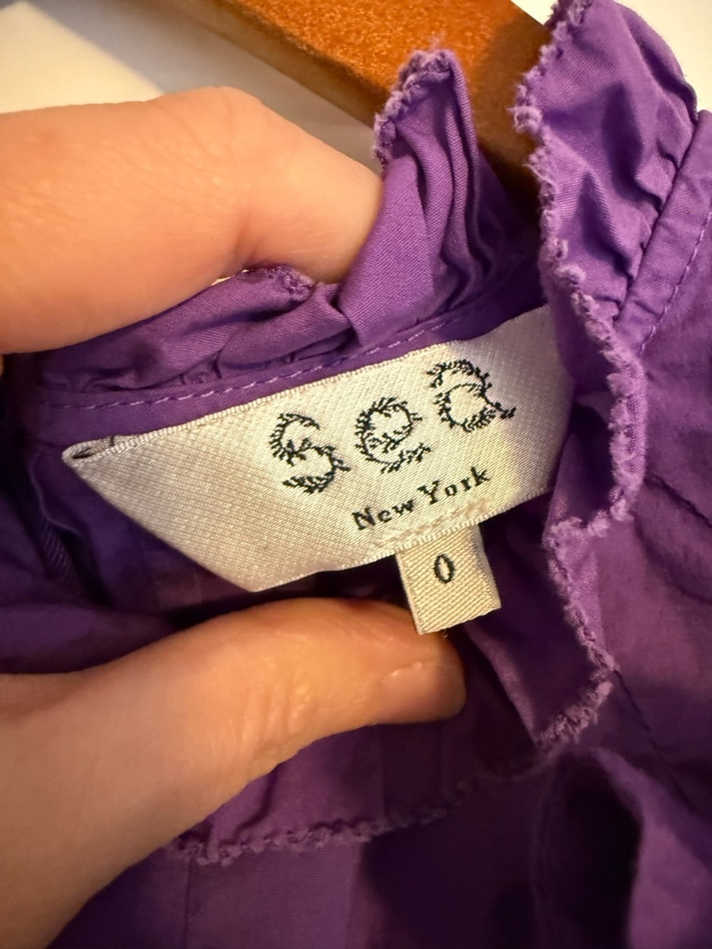 Sea New York Tabitha Tiered Dress Poplin Cotton Grape Purple Size 0 - Picture 5 of 12